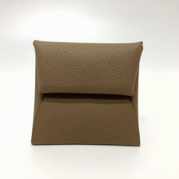 HERMES Bastia Coin Compartment Wallet coin purse Epsom Brown Unused - Picture 1 of 5
